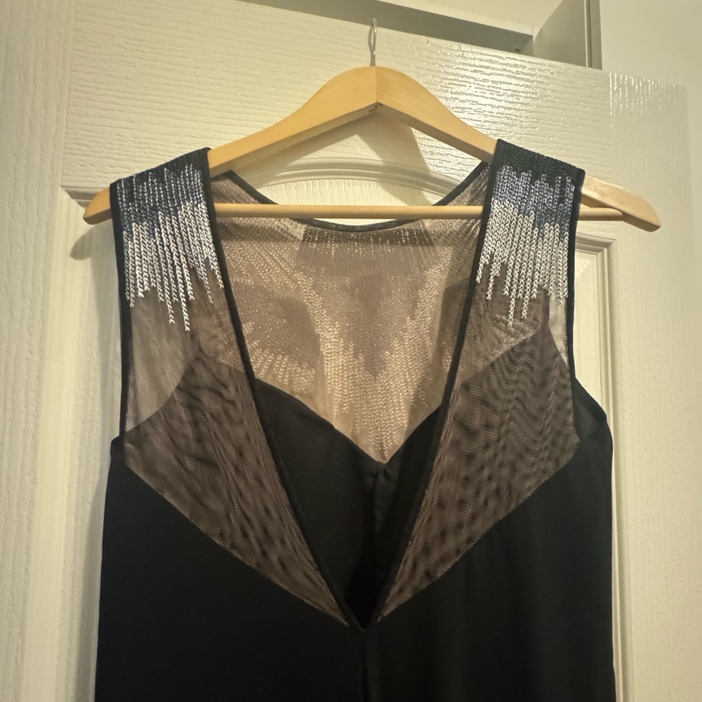 BCBGMaxAzria Luciele Black Maxi Dress with Silver Accents. Size 0. NWT. - Picture 6 of 9
